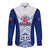 Custom Samoa Rugby Long Sleeve Button Shirt 2023 Pacific Championships Polynesian Pattern LT05 Unisex Blue - Polynesian Pride