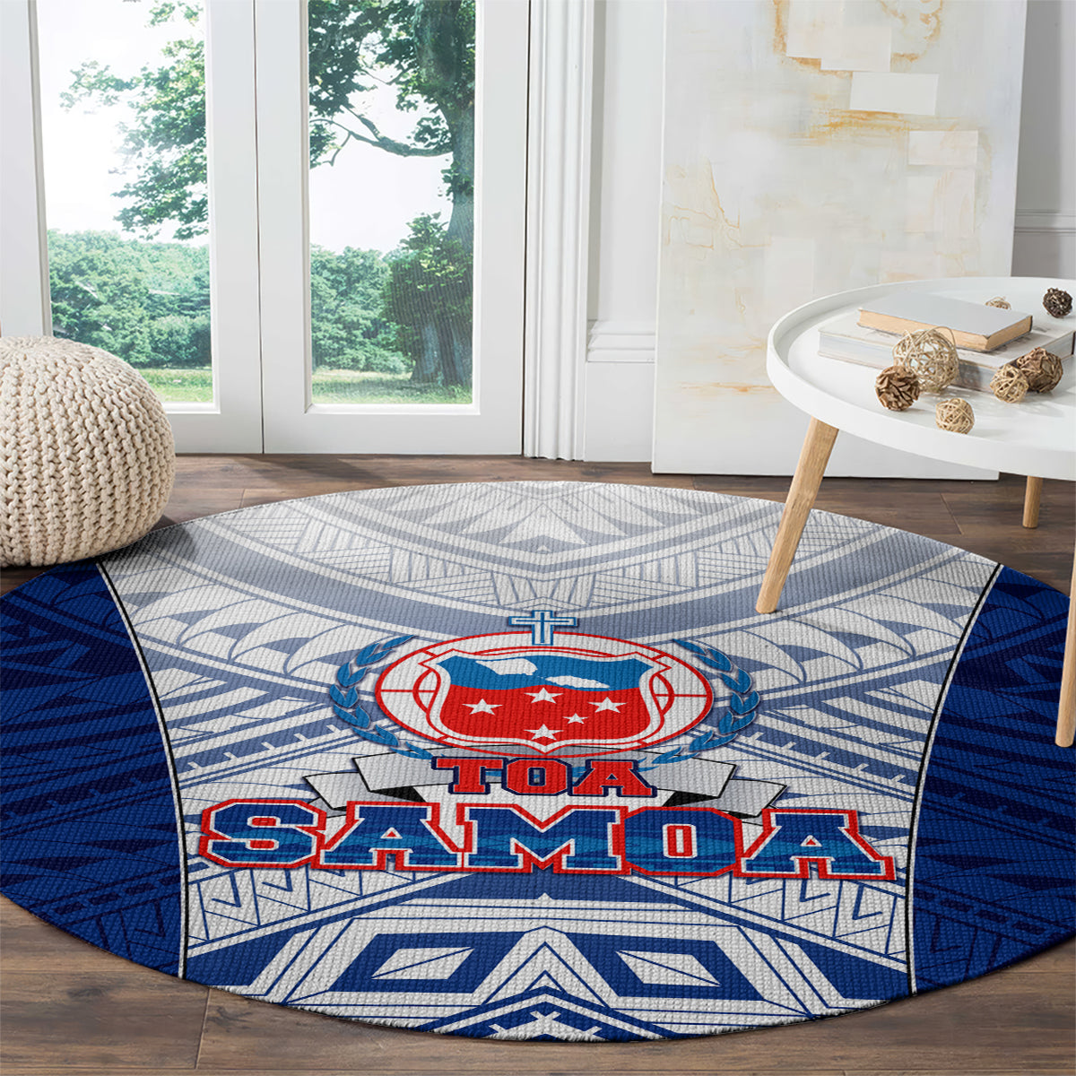 Samoa Rugby Round Carpet 2023 Pacific Championships Polynesian Pattern LT05 - Polynesian Pride