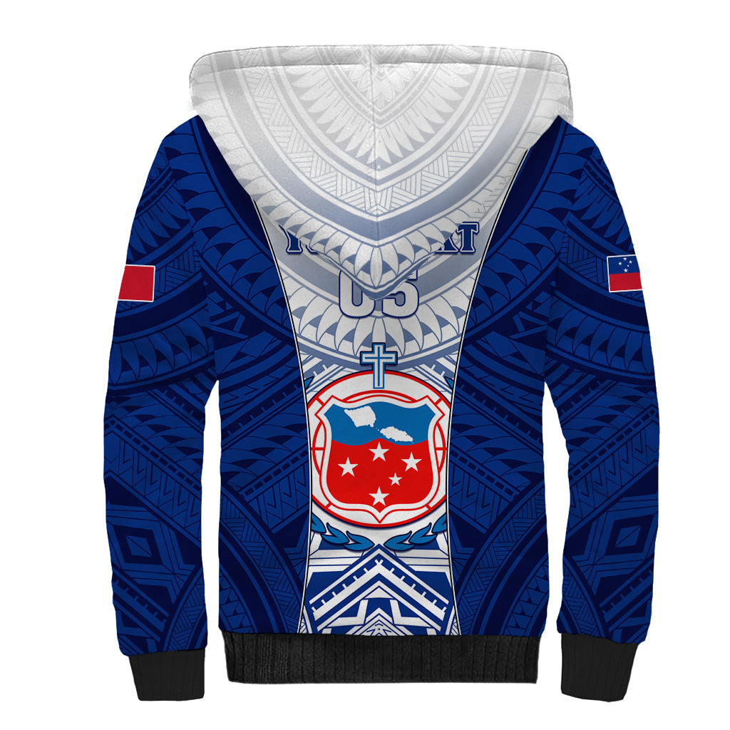 Custom Samoa Rugby Sherpa Hoodie 2023 Pacific Championships Polynesian Pattern LT05 - Polynesian Pride