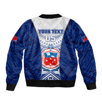 Custom Samoa Rugby Sleeve Zip Bomber Jacket 2023 Pacific Championships Polynesian Pattern LT05 - Polynesian Pride