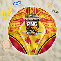 Papua New Guinea Rugby Beach Blanket 2023 Pacific Championships The Kumuls LT05 One Size 150cm Yellow - Wonder Print Shop