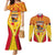 Custom Papua New Guinea Rugby Couples Matching Mermaid Dress and Long Sleeve Button Shirt 2023 Pacific Championships The Kumuls LT05 Yellow - Polynesian Pride