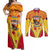 Custom Papua New Guinea Rugby Couples Matching Off Shoulder Maxi Dress and Long Sleeve Button Shirt 2023 Pacific Championships The Kumuls LT05 Yellow - Polynesian Pride