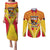 Custom Papua New Guinea Rugby Couples Matching Puletasi Dress and Long Sleeve Button Shirt 2023 Pacific Championships The Kumuls LT05 Yellow - Polynesian Pride