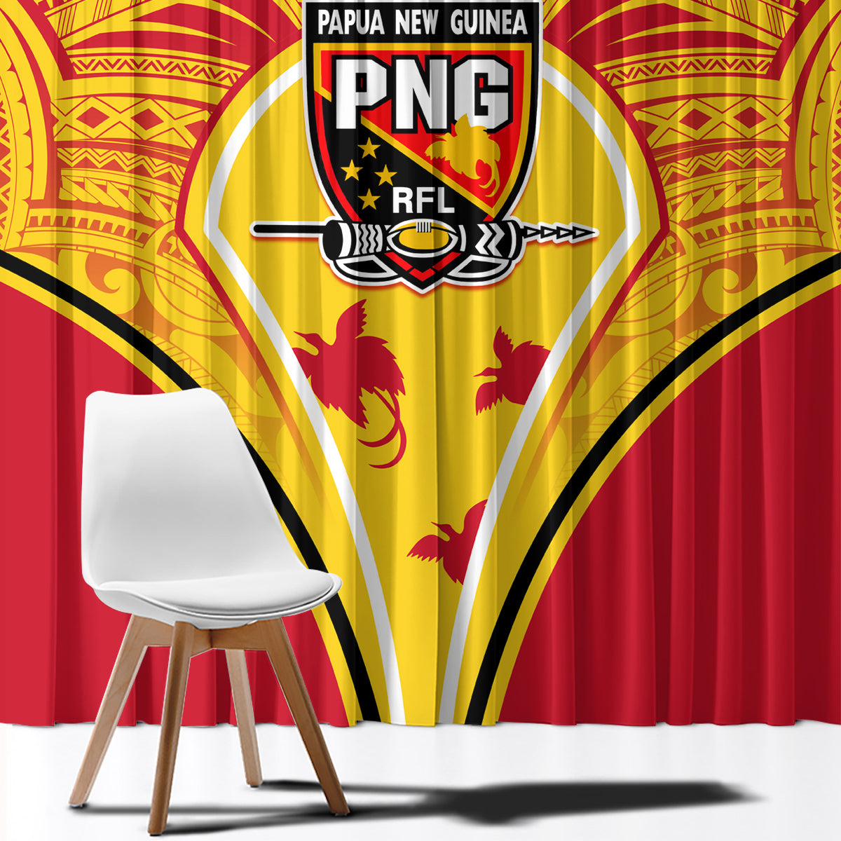 Papua New Guinea Rugby Window Curtain 2023 Pacific Championships The Kumuls LT05 - Polynesian Pride