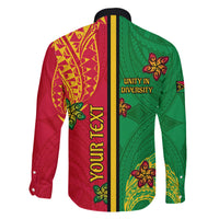 Personalised Vanuatu Happy Unity Day Family Matching Long Sleeve Bodycon Dress and Hawaiian Shirt Polynesian Plumeria LT05 - Polynesian Pride