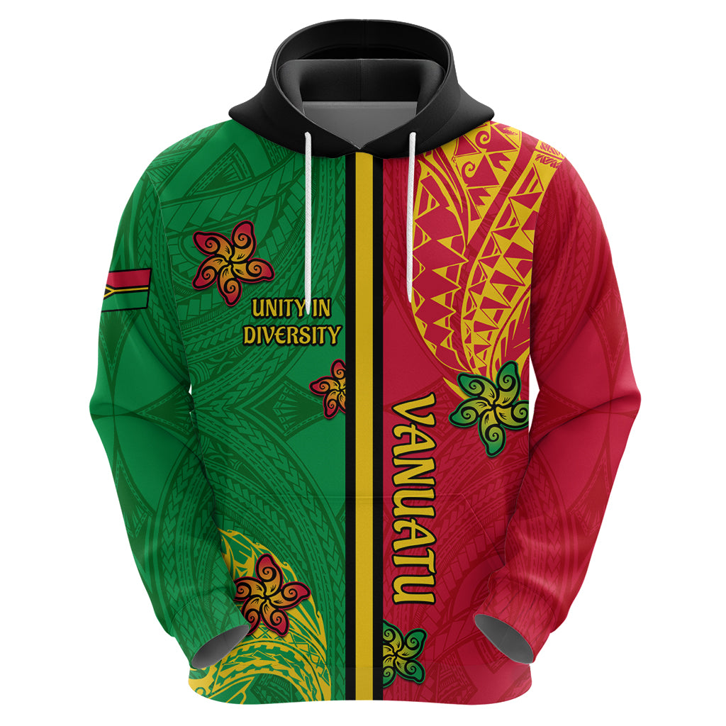 Personalised Vanuatu Happy Unity Day Hoodie Polynesian Plumeria LT05 - Polynesian Pride