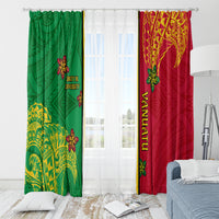 Vanuatu Happy Unity Day Window Curtain Polynesian Plumeria LT05 - Polynesian Pride