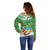 Personalised Cook Islands Christmas Off Shoulder Sweater Coconut Santa Beach Style LT05 - Polynesian Pride