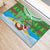 Cook Islands Christmas Rubber Doormat Coconut Santa Beach Style LT05 - Polynesian Pride