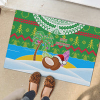 Cook Islands Christmas Rubber Doormat Coconut Santa Beach Style LT05 - Polynesian Pride