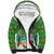 Personalised Cook Islands Christmas Sherpa Hoodie Coconut Santa Beach Style LT05 Unisex Green - Polynesian Pride