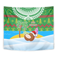 Cook Islands Christmas Tapestry Coconut Santa Beach Style LT05 - Polynesian Pride