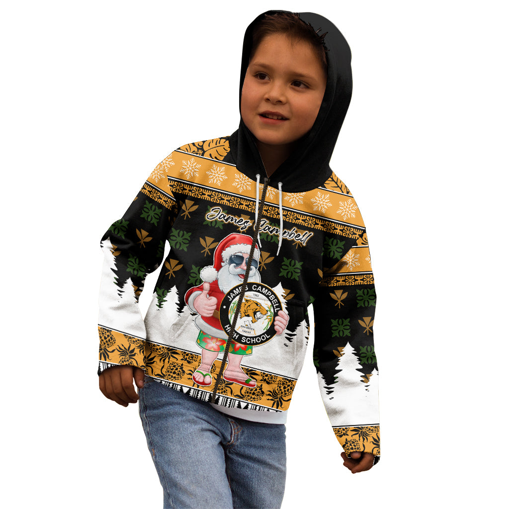Custom Hawaii James Campbell High School Christmas Kid Hoodie Tropical Santa Claus LT05 - Polynesian Pride