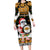Custom Hawaii James Campbell High School Christmas Long Sleeve Bodycon Dress Tropical Santa Claus LT05 Long Dress Black - Polynesian Pride