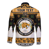 Custom Hawaii James Campbell High School Christmas Long Sleeve Button Shirt Tropical Santa Claus LT05 - Polynesian Pride