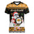 Custom Hawaii James Campbell High School Christmas Women V Neck T Shirt Tropical Santa Claus LT05 Female Black - Polynesian Pride