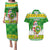 Custom Hawaii Kaimuki High School Christmas Couples Matching Puletasi Dress and Hawaiian Shirt Tropical Santa Claus LT05 Green - Polynesian Pride