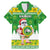 Custom Hawaii Kaimuki High School Christmas Family Matching Mermaid Dress and Hawaiian Shirt Tropical Santa Claus LT05 Dad's Shirt - Short Sleeve Green - Polynesian Pride