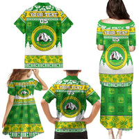 Custom Hawaii Kaimuki High School Christmas Family Matching Puletasi Dress and Hawaiian Shirt Tropical Santa Claus LT05 - Polynesian Pride