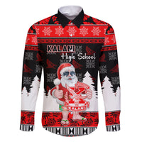 Custom Hawaii Kalani High School Christmas Family Matching Puletasi Dress and Hawaiian Shirt Tropical Santa Claus LT05 Dad's Shirt - Long Sleeve Red - Polynesian Pride