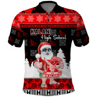 Custom Hawaii Kalani High School Christmas Polo Shirt Tropical Santa Claus LT05 Red - Polynesian Pride