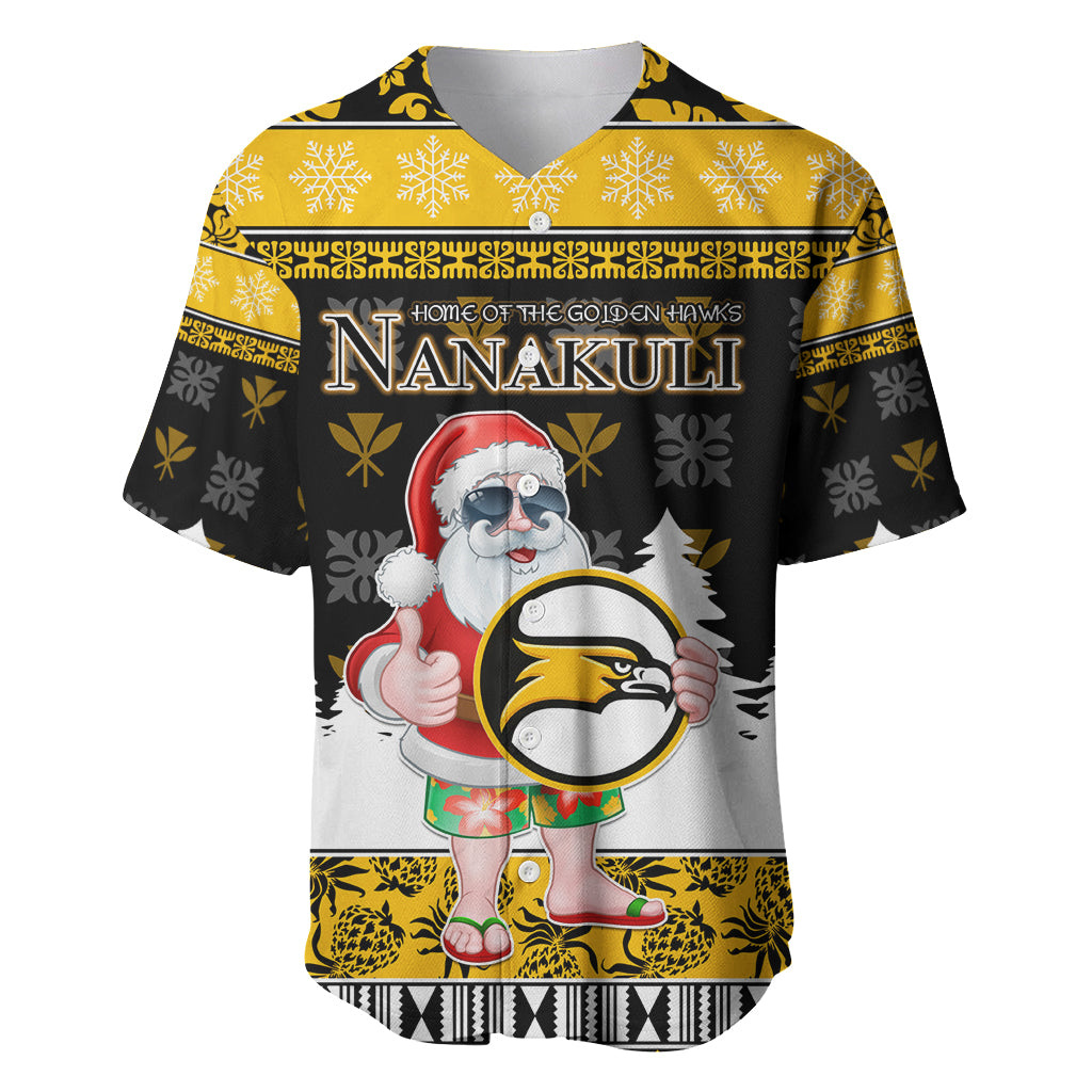 Custom Hawaii Nanakuli High and Intermediate School Christmas Baseball Jersey Tropical Santa Claus LT05 Yellow - Polynesian Pride