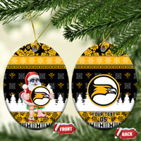 Custom Hawaii Nanakuli High and Intermediate School Christmas Ceramic Ornament Tropical Santa Claus LT05 Oval Yellow - Polynesian Pride