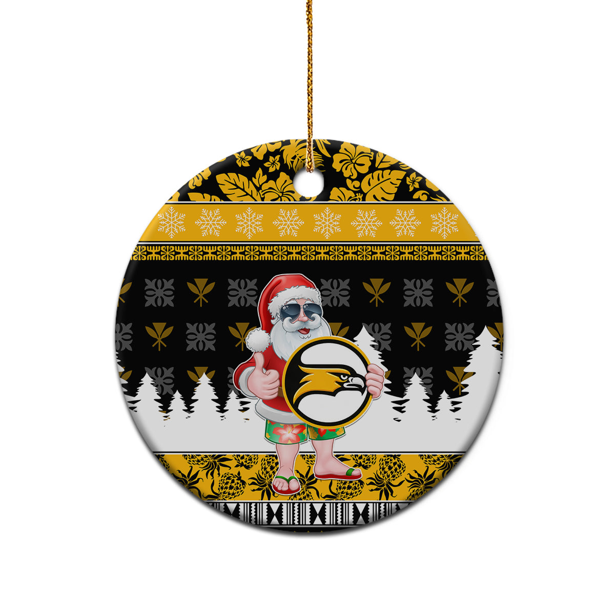 Custom Hawaii Nanakuli High and Intermediate School Christmas Ceramic Ornament Tropical Santa Claus LT05 - Polynesian Pride