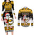 Custom Hawaii Nanakuli High and Intermediate School Christmas Couples Matching Long Sleeve Bodycon Dress and Long Sleeve Button Shirt Tropical Santa Claus LT05 Yellow - Polynesian Pride