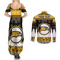 Custom Hawaii Nanakuli High and Intermediate School Christmas Couples Matching Summer Maxi Dress and Long Sleeve Button Shirt Tropical Santa Claus LT05 - Polynesian Pride