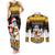 Custom Hawaii Nanakuli High and Intermediate School Christmas Couples Matching Tank Maxi Dress and Long Sleeve Button Shirt Tropical Santa Claus LT05 Yellow - Polynesian Pride