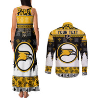 Custom Hawaii Nanakuli High and Intermediate School Christmas Couples Matching Tank Maxi Dress and Long Sleeve Button Shirt Tropical Santa Claus LT05 - Polynesian Pride