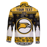 Custom Hawaii Nanakuli High and Intermediate School Christmas Family Matching Long Sleeve Bodycon Dress and Hawaiian Shirt Tropical Santa Claus LT05 - Polynesian Pride