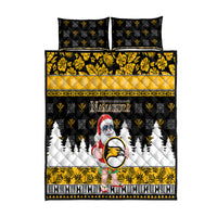 Custom Hawaii Nanakuli High and Intermediate School Christmas Quilt Bed Set Tropical Santa Claus LT05 Yellow - Polynesian Pride