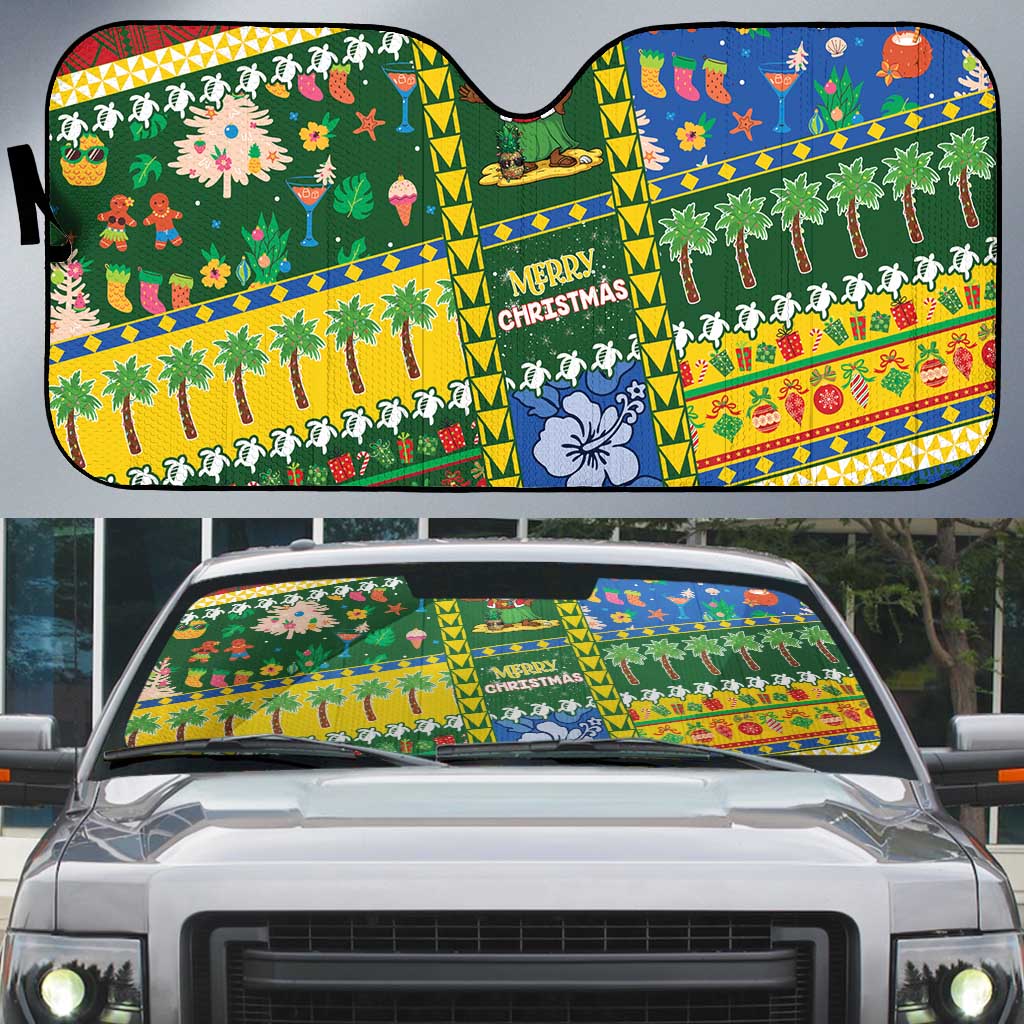 Solomon Islands Christmas Auto Sun Shade Festive Beach Vibes - Polynesian Pride