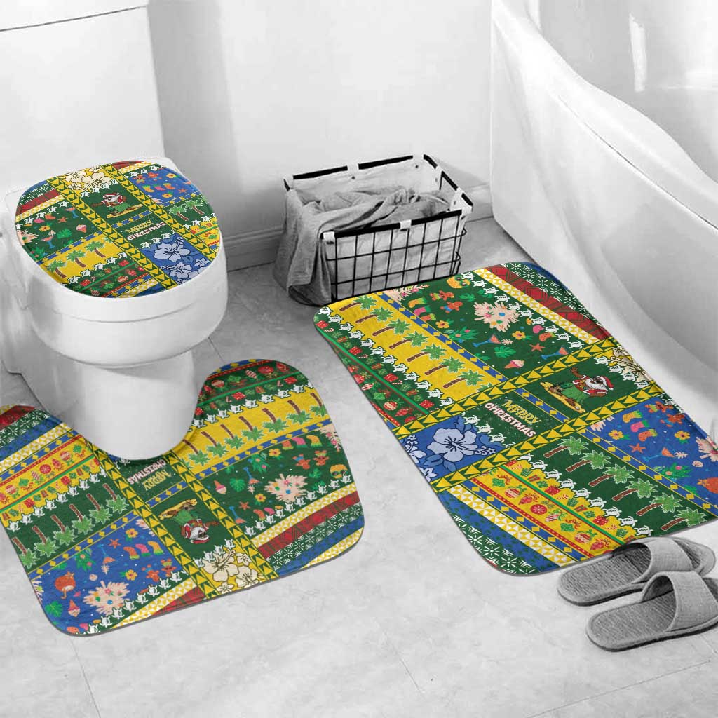Solomon Islands Christmas Bathroom Set Festive Beach Vibes - Polynesian Pride