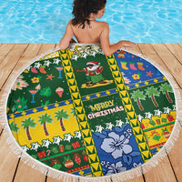 Solomon Islands Christmas Beach Blanket Festive Beach Vibes - Polynesian Pride