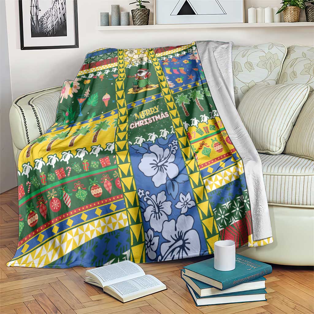 Solomon Islands Christmas Blanket Festive Beach Vibes - Polynesian Pride
