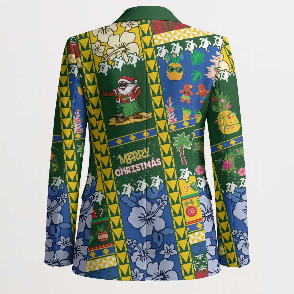Solomon Islands Christmas Blazer Festive Beach Vibes - Polynesian Pride