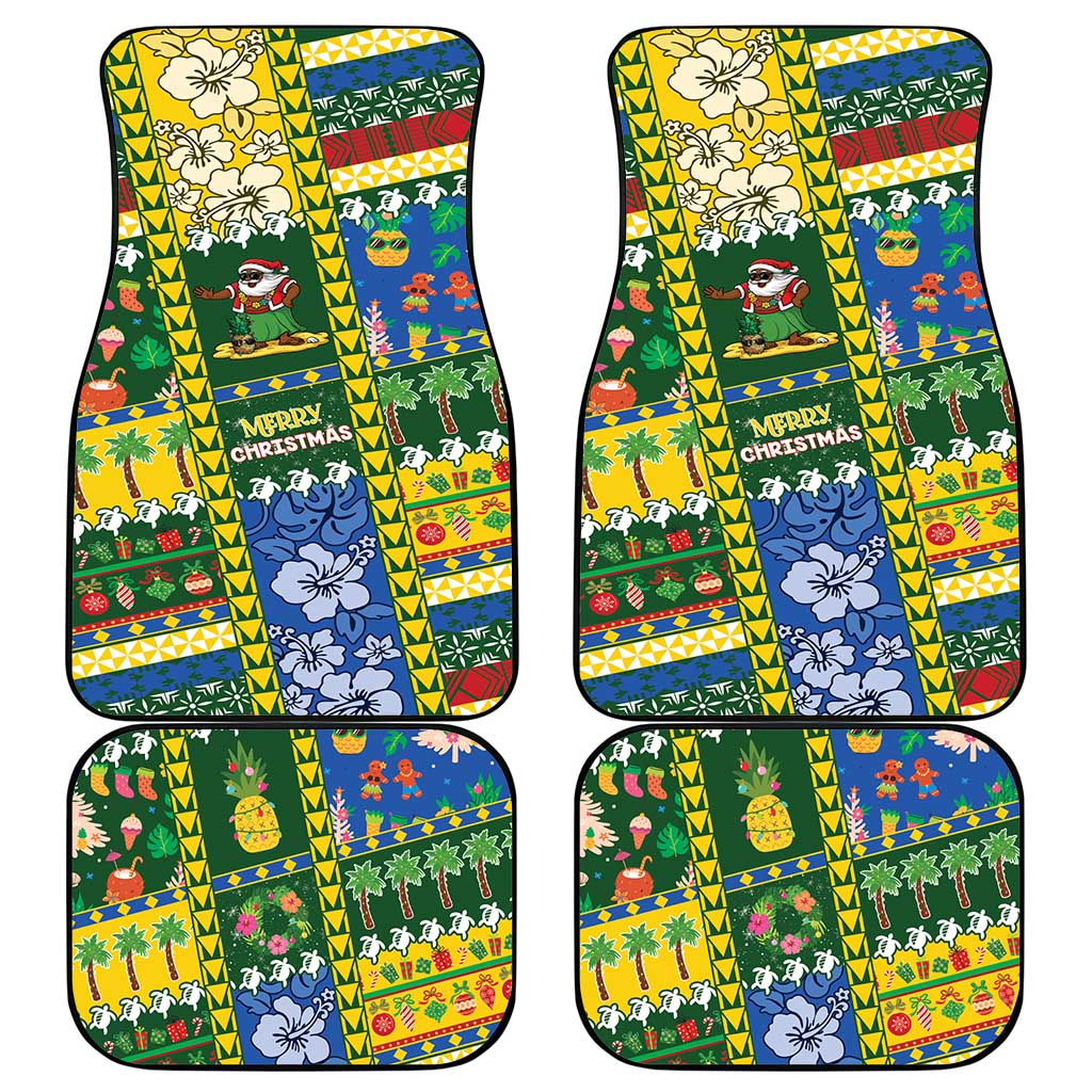 Solomon Islands Christmas Car Mats Festive Beach Vibes - Polynesian Pride