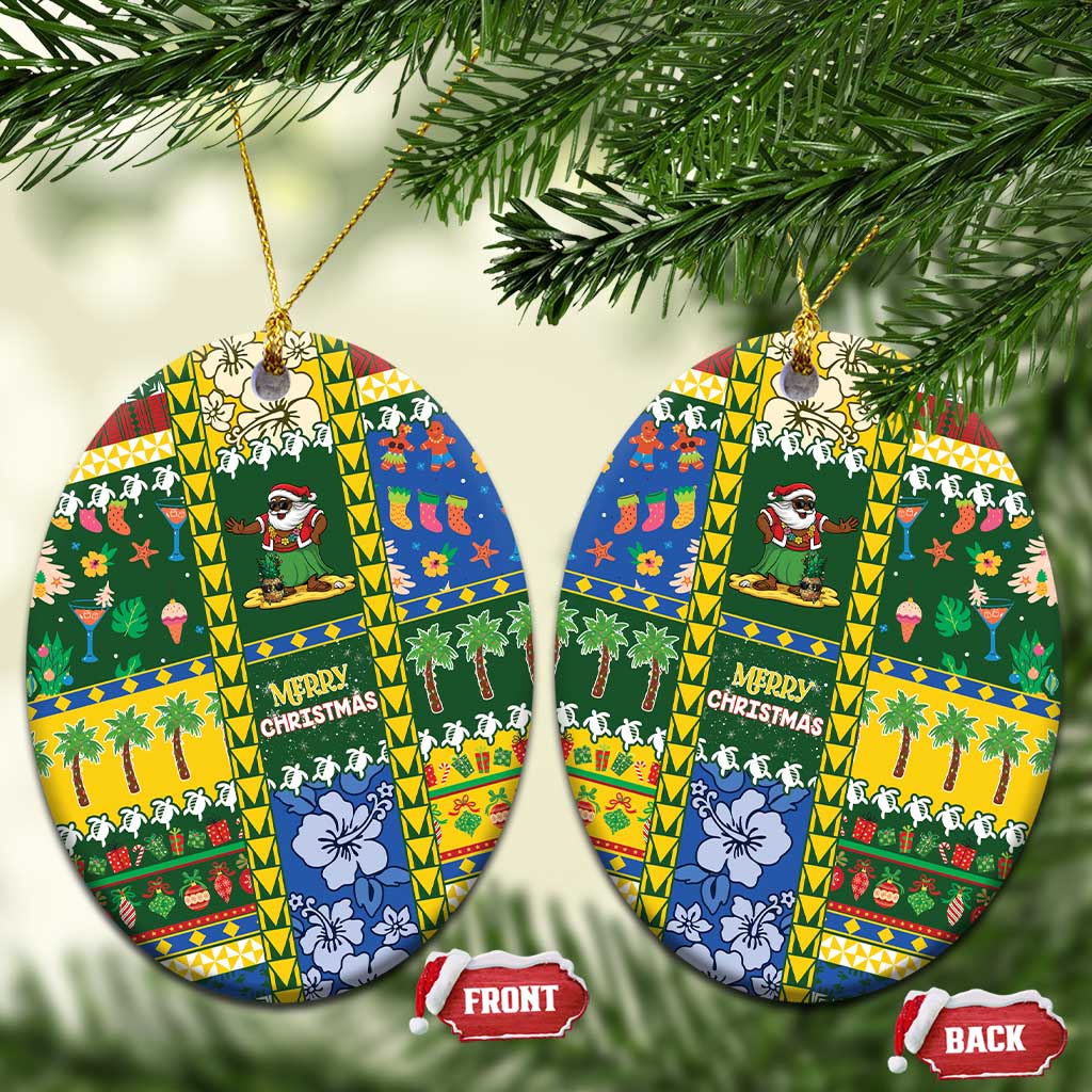 Solomon Islands Christmas Ceramic Ornament Festive Beach Vibes - Polynesian Pride