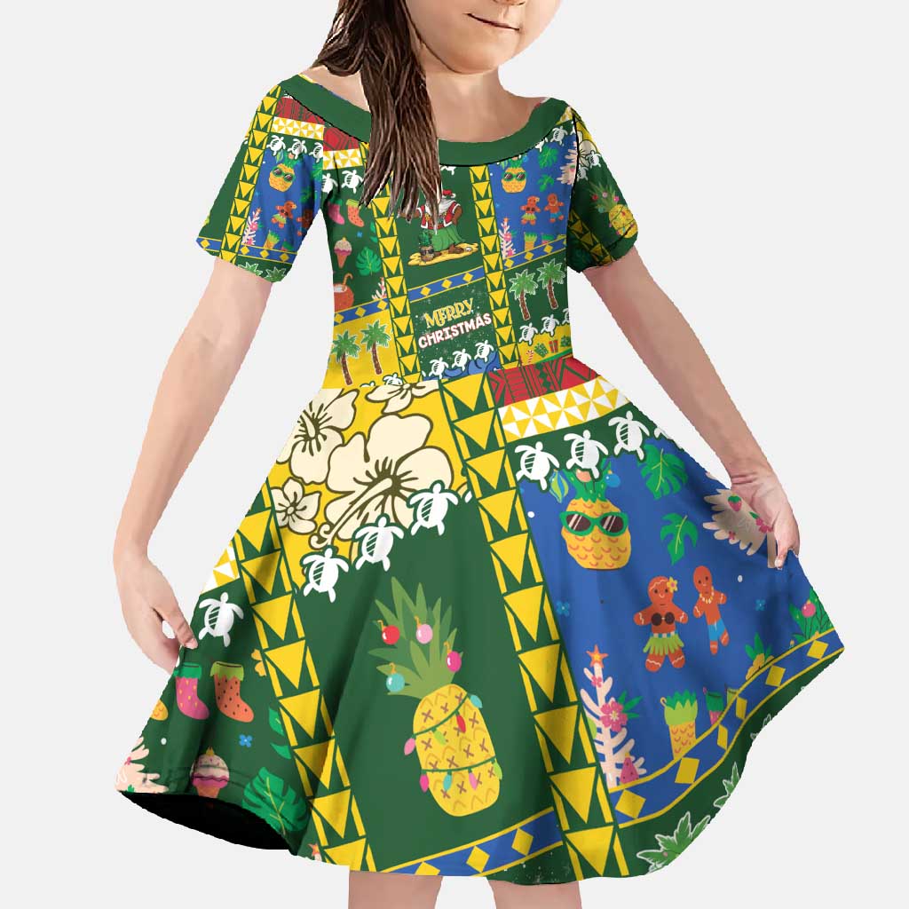 Solomon Islands Christmas Family Matching Mermaid Dress and Hawaiian Shirt Festive Beach Vibes - Polynesian Pride
