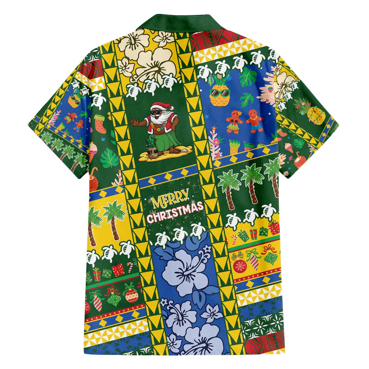 Solomon Islands Christmas Family Matching Off The Shoulder Long Sleeve Dress and Hawaiian Shirt Festive Beach Vibes - Polynesian Pride