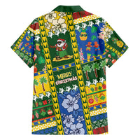 Solomon Islands Christmas Family Matching Off The Shoulder Long Sleeve Dress and Hawaiian Shirt Festive Beach Vibes - Polynesian Pride