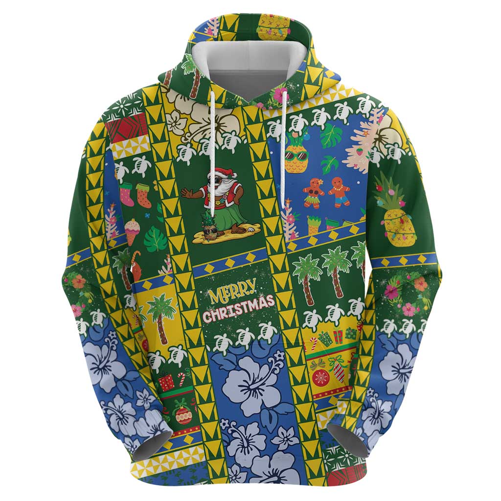 Solomon Islands Christmas Hoodie Festive Beach Vibes - Polynesian Pride