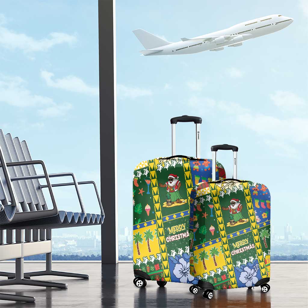 Solomon Islands Christmas Luggage Cover Festive Beach Vibes - Polynesian Pride