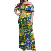 Solomon Islands Christmas Off Shoulder Maxi Dress Festive Beach Vibes - Polynesian Pride