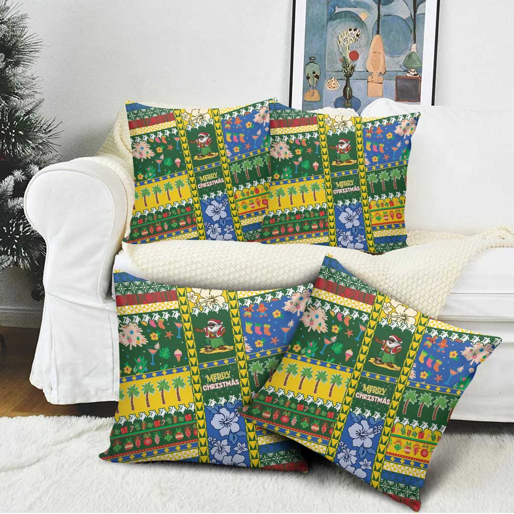 Solomon Islands Christmas Pillow Cover Festive Beach Vibes - Polynesian Pride