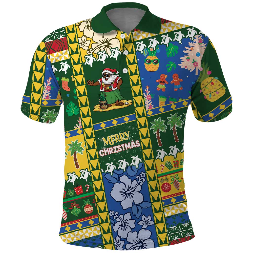 Solomon Islands Christmas Polo Shirt Festive Beach Vibes - Polynesian Pride